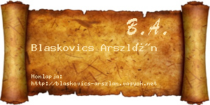 Blaskovics Arszlán névjegykártya